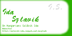 ida szlavik business card